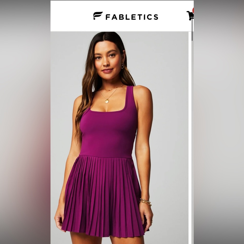 Fabletics Purple Pleated Dress